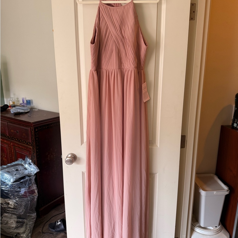 BHLDN Pink Halter Maxi Gown for Weddings